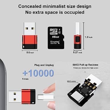 BaseNew USB to USB C Adapter 6 Pack,USB A to USB C Adapter,USBA Male OTG Adapters,USBA to USBC Converter for iPhone 16 15 14 13,MacBook,iPad,AirPods,Charger,Red - Image 7