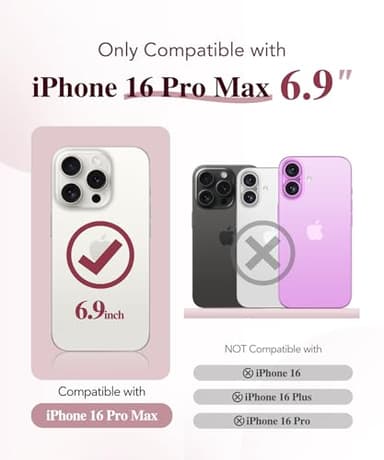 BERFY Magnetic for iPhone 16 Pro Max Case, Compatible with MagSafe, [Built-in 9H Tempered Glass Screen Protector & Upgraded Camera Protection] Full Body Plating Phone case for 16 Pro Max,Titanium Pink - Image 2
