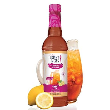 Jordan's Skinny Mixes Sugar Free Syrup, Sweet Tea Flavor, Flavored Water Enhancer, Drink Mix for Ice Tea, Lemonade & More, Zero Calorie Flavoring, Keto Friendly, 25.4 Fl Oz, 1 Pack - Image 1