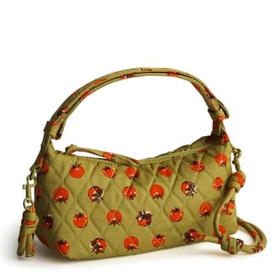Vera Bradley Premium Cotton Roxbury Crescent Crossbody, Tiny Tomatoes Palm - Image 1