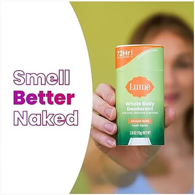 Lume Whole Body Deodorant - Smooth Solid Stick - 72 Hour Odor Control - Doctor Developed - Aluminum Free, Baking Soda Free and Skin Loving - 2.6 Ounce (Pack of 2) (Fresh Alpine) - Image 8