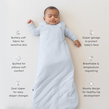 KYTE BABY Unisex Bamboo Rayon Sleeping Bag for Babies and Toddlers, 1.0 Tog (Medium, Storm) - Image 3