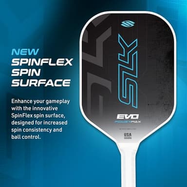 Selkirk Sport SLK Evo Power MAX Pickleball Paddle by Selkirk Sport | G9 Power Carbon Fiber Pickleball Paddle with SpinFlex Surface and Rev-Hybrid Polymer Core | Power Blue Max - Image 5