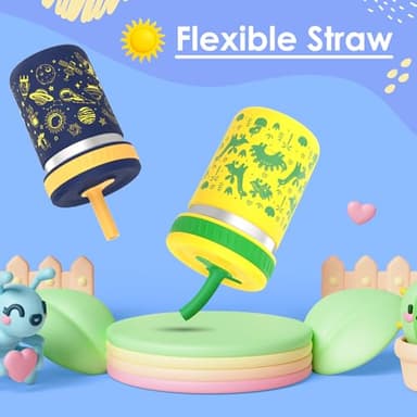 Sursip 10 oz Stainless Steel Toddlers Sippy Cups with Straws | Spill-Proof Tumblers Drinks & Snacks, Smoothie Cups for Kids, BPA-Free, Dishwasher Safe - Image 5