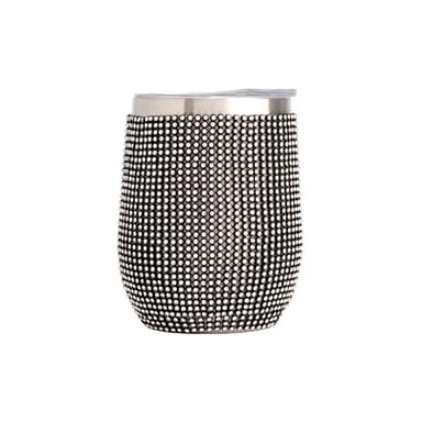 Paris Hilton Diamond Bling Wine Tumbler, Vacuum Insulated Stainless Steel with Easy Sip Lid, Bedazzled with Over 2500 Rhinestones, 12-Ounce, Black - Image 1