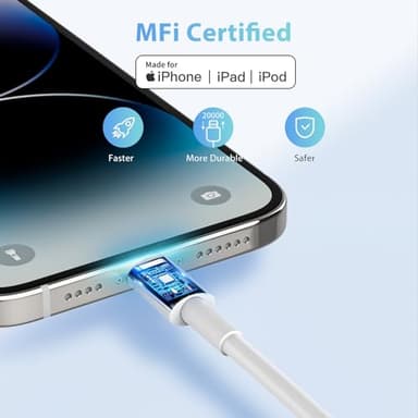 iPhone Charger [Apple MFi Certified] 3Pack 3.3FT Lightning to USB Charging Cord Car iPhone Carplay Cable Compatible iPhone 14 13 12 11 Pro Max XR XS X 8 7 6 Plus SE iPad and More - Image 2
