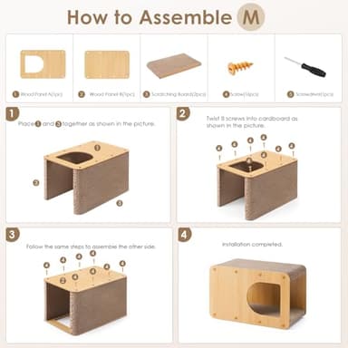 EHEYCIGA Cardboard Cat Scratcher House, 17-Inch Corrugated Cat Scratcher for Indoor Cats, Kitten Scratching Board Pad, Brown - Image 7