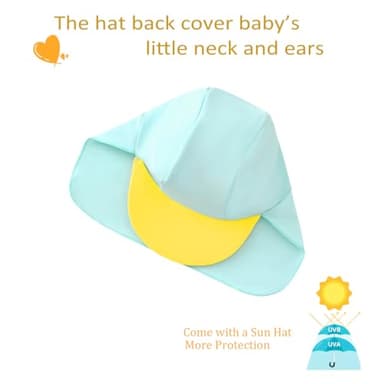 UMELOK Newborn Boys UPF 50+ Sun Protectied Swimsuit with Snap Bottom (Green,whale 0-3 months) - Image 4