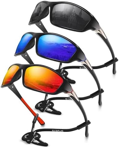 3 Pack Polarized Sports Sunglasses for Men, Mens Sunglasses Wrap Around UV Protection for Cycling Fishing Driving - Image 3