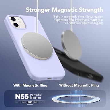 GONEZ Magnetic for iPhone 12 Case / 12 Pro Case, Compatible with MagSafe, [Screen Protector + Camera Lens Protector], Silicone Shockproof Anti-Scratch Protective Phone Case 6.1 inch, Lilac - Image 3