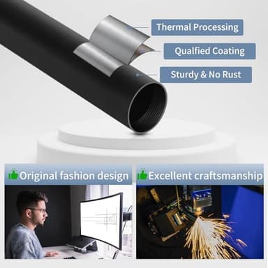 TVWOO Black Decorative Crystal Curtain Rods 36 to 88 Inch:Heavy Duty Adjustable Window Curtains Rods for Living Room Bedroom,Matte Black Modern Acrylic Drapery Rod with Clear Bling Diamond Finials - Image 6