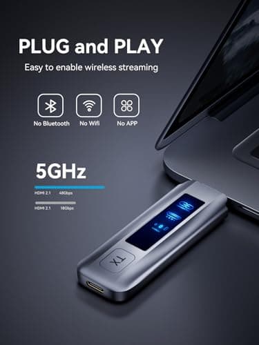 FIGEBNY Wireless HDMI Transmitter and Receiver 4K Larger LED Screen Display, Wireless HDMI Extender Sender HD 5G 165FT Streaming Media Video/Audio/File for PC/Laptop/Projector/TV Box/Camera Gray - Image 9