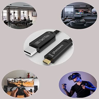 phoossno UL CMP Plenum Rated USB A to C Fiber Optical 3.2 Cable 10Gbps 65FT Compatible with Microsoft Azure Logitech Camera Aver&Vaddio&Barco ClickShare Touch Screen Kinect Intel RealSense - Image 6