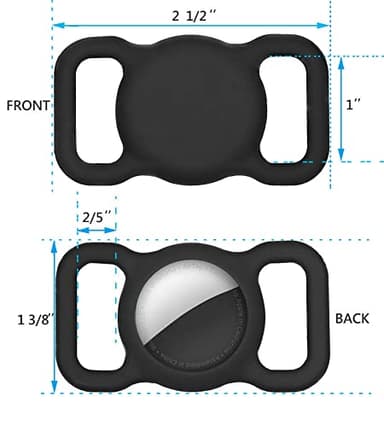 SWINCHO for AirTag Dog Collar Holder [2 Pack] Waterproof High-Strength Elastic Silicone Dog Cat Air Tag Holder, (Black&White) - Image 3