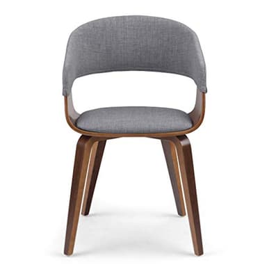 SIMPLIHOME Lowell Dining Chairs - Upholstered Walnut Finish Bentwood Frame and Linen-Style Fabric Kitchen Chair in Light Grey, Modern Dining Room Seating with Curved Back and Padded Seat - Image 7