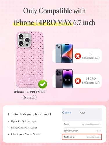 Minyii Compatible with iPhone 14 Pro Max Case, with Polka Dot Aesthetics Design Simple Case for Women Girl, Cute Fashion Soft TPU Slim Protection Phone Case for iPhone 14 Pro Max 6.7'' - Pink - Image 2