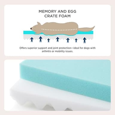 Bedsure Orthopedic Dog Bed Large Sized Dog - Memory Foam Pet Mattress with Removable Washable Cover and Egg Crate Foam, Thick Flat Suitable for Pet Up to 65 lbs, 36x27x3.5 Inches, Grey - Image 2