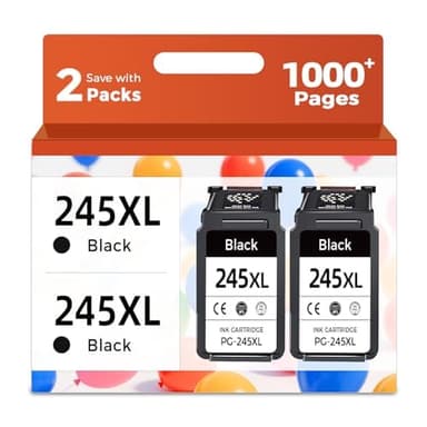 Relcolor Compatible Ink Cartridge Replacement for Canon 245XL (Black 2 Pack) 245 PG245 Work for MX490 MG2522 MX492 TR4520 TR4500 MG2520 TS3300 TS3322 MG2525 TR4522 TS3100 TS3122 TS3320 MG2500 TS3100 - Image 1