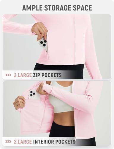 baleaf Women's UPF 50+ Sun Shirts SPF UV Protection Jacket Lightweight Quick Dry Long Sleeve Rash Guard for Outdoor Hiking Light Pink L - Image 4