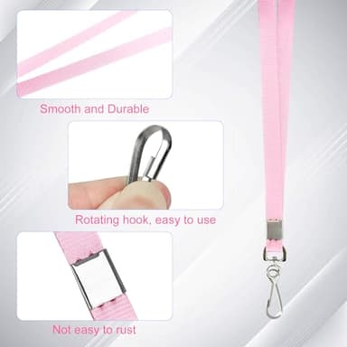 Pink Lanyards Bulk 50 packs Lanyards for ID Badges,Lanyards with Swivel Hook Clips for Name Tag Lanyard ID Holder - Image 3