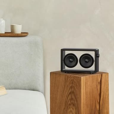 JAYINE Cassette Portable Bluetooth Speaker, 20W Minimalist Speakers Bluetooth Wireless Loud, HD Powerful Sound and Wide Compatibility V5.3 for Indoor Outdoor - Black - Image 7