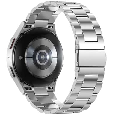 Anlinser No Gap Bands Compatible with Samsung Galaxy Watch 7/6/5/4/FE Band 44mm 40mm/Watch 6 Classic Band 47mm 43mm/Watch 5 Pro 45mm/Watch 4 Classic, 20mm Metal Strap for Women Men, Silver - Image 2