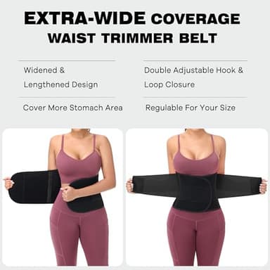 VENUZOR Waist Trainer Belt for Women - Waist Cincher Trimmer - Slimming Body Shaper Belt - Sport Girdle Belt (UP Graded)(Black,Small) - Image 4