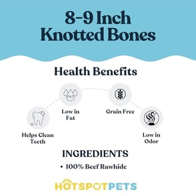 hotspot pets 5 Pack - 8-9 Inch Large Rawhide Dog Chew Bones - Made from Grass Fed Brazilian - Great for Dental & Oral Care for Aggressive Chewers Large Dogs (5 Pack) - Image 6