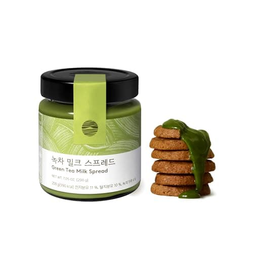 OSULLOC Green Tea Milk Spread (7.05 oz, 200g), Made of Finest Matcha from Jeju Island, Matcha-Infused Spreads - Image 1