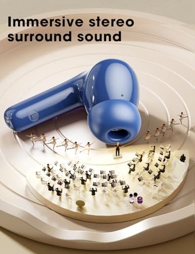 ZZU Wireless Earbuds, 2025 Ear Buds with Big Bass Stereo Sound, Lightweight Bluetooth Earbuds with 48 Hours Playtime, in-Ear Fit Earphones, IPX7, Hands-Free Calls with AI for iPhone, Android, Pad - Image 2