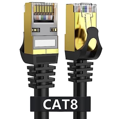 Cat 8 Ethernet Cable 100ft Shielded, Indoor&Outdoor, Heavy Duty High Speed Direct Burial 26AWG Cat8 Network Wire, 40Gbps 2000Mhz SFTP Patch Cord, In Wall&Weatherproof RJ45 Cable for Router/Modem/Xbox - Image 1