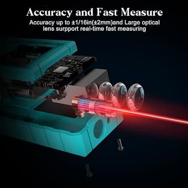Kiprim Laser Distance Measure High Accuracy 229ft LD70E Laser Tape Measure 70M Compact Laser Measurement Tool with Larger Backlit LCD Display,ft/m/in Switching,Bubble Level - Image 5