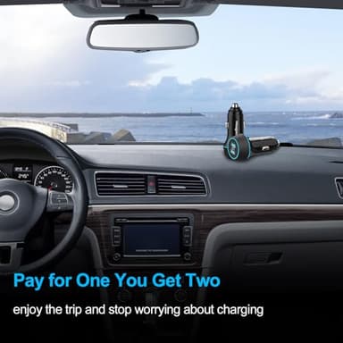 2 Pack 90W USB C Car Charger Super Fast Charging for iPhone 17 Pro Max/Air/16/15/iPad, Samsung Android Phone, Dual 45W PD Port Auto Accessories, 12V Cigarette Lighter Adapter with 3.3 ft Type C Cord - Image 4