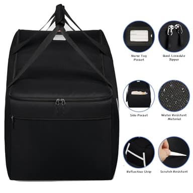 Infant Car Seat Travel Bag for Airplane Compatible with All Nuna Pipa Car Seat and Base,Chicco KeyFit 30 and Base, Padded Car Seat Bags for Air Travel,Car Seat Gate Check Bag with Side Pocket, Black - Image 3
