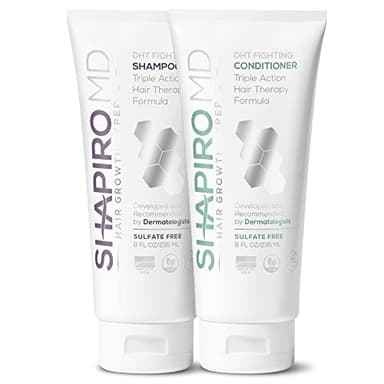 Shapiro MD Hair Growth Experts Hair Loss Shampoo and Conditioner, DHT Fighting Vegan Formula for Thinning Hair Developed by Dermatologists, Experience Healthier, Fuller & Thicker Looking Hair - Image 1