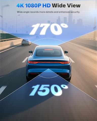 SUVCON Dash Cam Front and Rear 4K/1080P Full HD, Dash Camera for Cars with 32GB Card, Built in WiFi with APP, Dual Dash Cam 3.94" IPS Screen, G-Sensor, Loop Recording, WDR, Parking Mode - Image 8