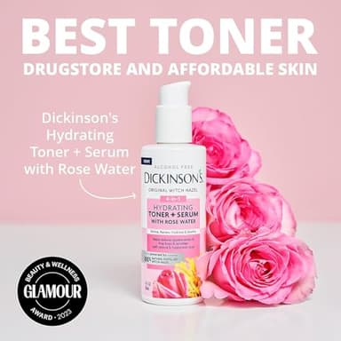 Dickinson's Original Witch Hazel Hydrating Toner + Serum with Rose Water | 100% Natural Distilled Witch Hazel | Alcohol-Free | Hydrates, Tones, Renews, and Soothes Skin | 4 Fl Oz - Image 6