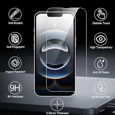 sorlnern 3 Pack Privacy Screen Protector Compatible for iPhone 16e/ iPhone 14 / iPhone 13 / iPhone 13 Pro Tempered Glass Shatterproof Anti-Scratch Anti-Spy Durable Touch-Sensitive - Image 4