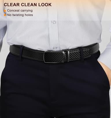 BULLIANT Men's Ratchet Belt 2 Pack-Click Leather Belt Adjustable for Men Gift 1 3/8-Cut for Perfect Fit(Black/Tawny,42"-48" Waist Adjustable) - Image 7