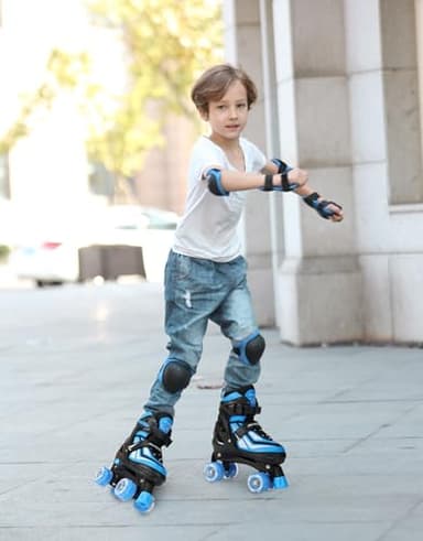 PAPAISON Kids Roller Skates for Boys Girls, 4 Size Adjustable Rollerskates with Light Up Wheels for Kids Ages 4-12 - Image 2