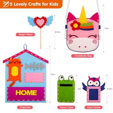 My First Sewing Kit for Kids 4-7, Felt Sewing Crafts Kit for Beginner 4 5 6 7 Year Old Girls, Play and Learn to Sew Fun Crafts Age 5-8 4-6, Toddler Embroidery Yarn Projects for Child Age 4-8 - Image 4