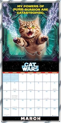Cat Wars 2025 Wall Calendar, 16-Month Humor & Comic Calendar, 12" x 12" - Image 5