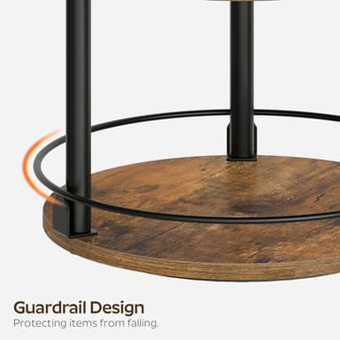 YATINEY 3-Tier Lazy Susan Organizer, Rotating Spice Rack, Spinning Organizer, Industrial Turntable Spice Rack Organizer for Cabinet, Kitchen Countertop, Pantry, Rustic Brown and Black SR23BR - Image 7