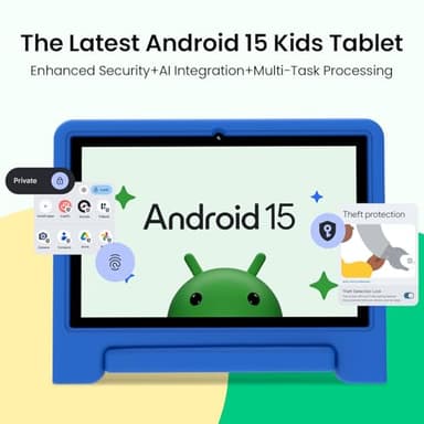 2025 Kids Tablet, 10.1 Inch Android 15 Tablet for Kids, 8+64GB Storage (1TB Expand), Octa-Core, WiFi 6, Pre-Installed Educational Apps, Parental Control, with EVA Protective Case, Eye Protection Mode - Image 2