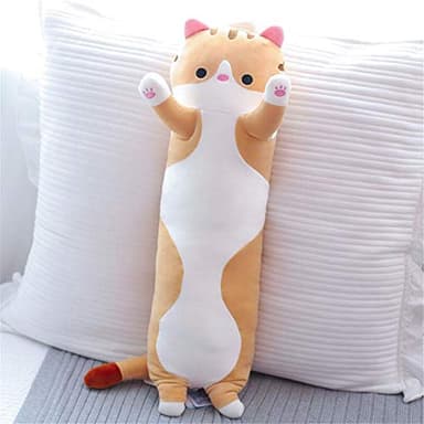 shangman Lovely Plush Cat Doll Cute Cartoon Soft Stuffed Kitten Long Throw Sleeping Pillow Toy Gift for Kids Girlfriend Multiple Size (Brown,50cm/19.6in) - Image 5