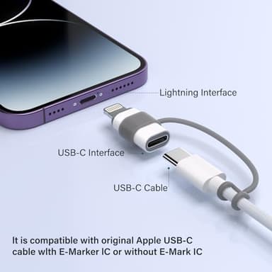 USB C Type C to Lightning Adapter MFi Certified 4 Pack 27W Fast Charging Support Data Sync,Lightning to USB Type C Cable Adapter for iPhone/iPad/for Airpods,with Anti-Lost Loop,Not for Audio/OTG - Image 2