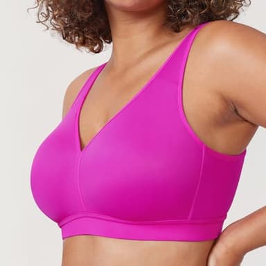 AISILIN Women's Plus Size Wireless Bra Support Comfort Full Coverage Unlined No Underwire Smooth Rose Purple 34B - Image 4