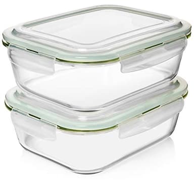 Razab 10 Cups/ 80 Oz 4 Pc (Set of 2) Glass Food Storage Containers with Airtight Locking Lids-For Storing & Serving Food. BPA Free & Leak Proof - Microwave, Dishwasher, Fridge, Freezer and Oven Safe - Image 9
