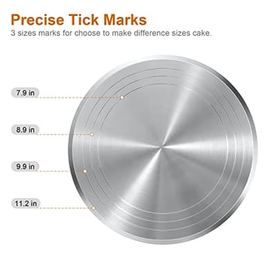 12'' Cake Stand, Cake Spinner Cake Decorating Supplies, Round Decorating Turntable Revolving Aluminum Table Holder Baking Display Tray Plate Tools Accessories for Birthday Wedding Party - Image 5
