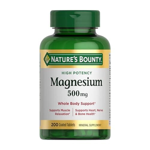 Nature's Bounty Magnesium 500 mg Tablets, High Potency Magnesium Supplement for Bone & Muscle Health, Whole Body Support, 200 Count (Pack of 1) - Image 1